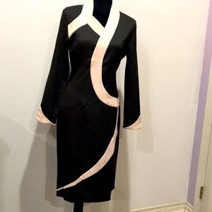 Long Sleeve Never Worn Black and White Dress